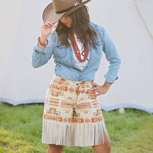 Custom Genuine Pendleton Fringe Shorts